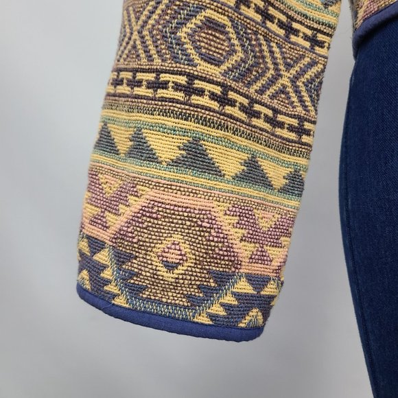 Vintage Flashback Cotton Woven Yellow Navaho Jacket Size M - Picture 10 of 12